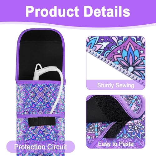 Shappy 2 Pcs Heat Resistant Hair Tools Bag Curling Iron Travel Case Cover Neoprene Flat Iron Holder Travel Case and Silicone Mat Pouch for Hot Hair Tools Storage Organizer(Mandragora) - style: Mandragora