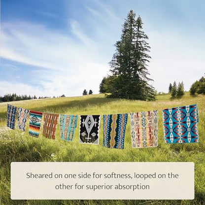 Pendleton Oversized Jacquard Spa Towels, 40 x 70 inches Bath Towels, 100% Cotton, Soft and Quick Dry for the Beach, Hot Tub, Pool - Los Ojos Black