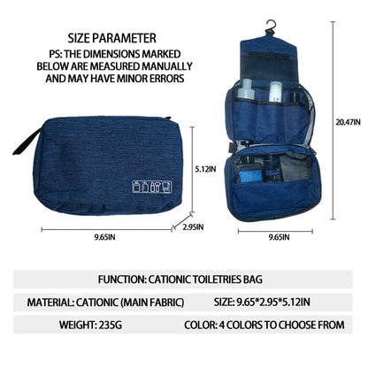 Travel toilet bag is used to store toiletries, Suitable for short-term travel use hanging toilet bag (Navy blue) - color: Navy blue