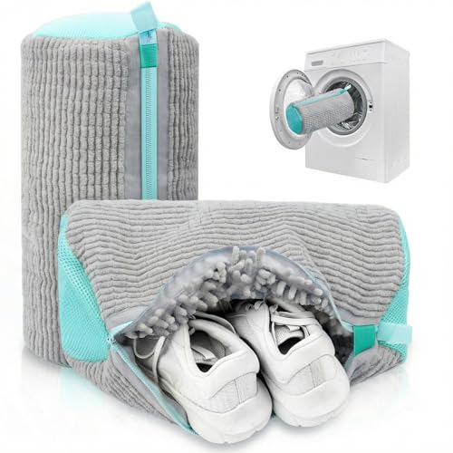 Shoe Washing Machine Bag – Reusable Laundry Shoe Bag for Sneakers, Running Shoes & White Shoes, Helps Protect Against Deformation, Scratches & Washer Damage (Grey 2pcs) - color: Grey 2pcs