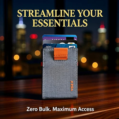 RFID Minimalist Slim Wallet for Men and Women, Holds Up to 12 Cards, Cash, Key Thin and Lightweight Credit Card Holder (Grey Microfiber – Ember Edition) - color: Grey Microfiber – Ember Edition
