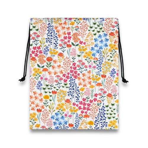 Grip Bags for Gymnasts Plant Flowers Small Drawstring Gym Storage Pouch for Gymnasts - color: Colorful Blossom, size: 12"(H)*9.25"(W)