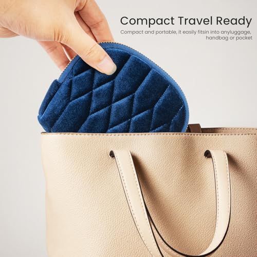2026 New Travel Jewelry Case, Small Travel Jewelry Bag with Zipper, 5-Layer velvet Travel Jewelry Pouch for Bracelet Rings Earring, chain,pendants,Bracelet(Navy Blue) - color: Navy blue