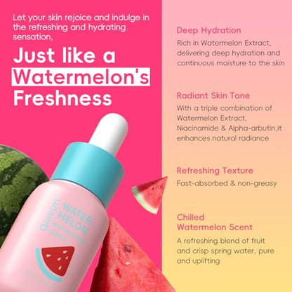 QUIYUM Watermelon & Niacinamide Skincare Set, 3pc Glow Facial Kit for Teens | 3-in-1 Daily Routine: Cleanser, Toner, Serum; Glow Up Formula with Niacinamide; Aesthetic Gift for Teenage Girls & Beginners - size: 3 Pieces