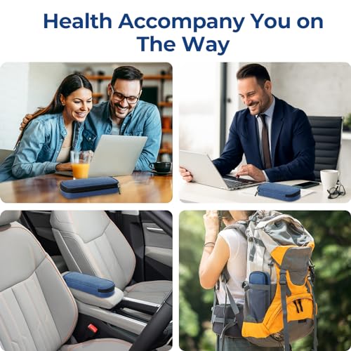 AUVON Insulin Pen Cooler Travel Case with 2 * 90g TSA Approved Ice Packs, Diabetic Medication Insulated Cooling Bag for Insulin Pens and Diabetic Supplies Storage, Compact for Daily Life and Trips - color: Blue