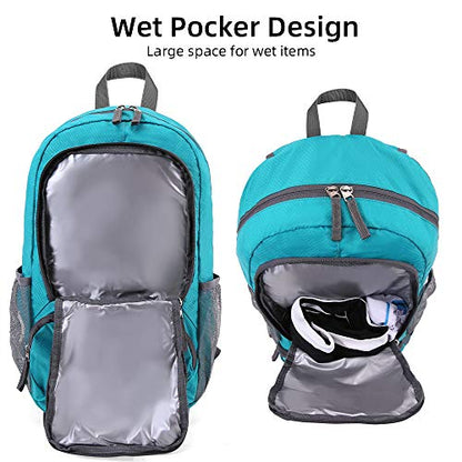 FENGDONG 35L Lightweight Foldable Waterproof Packable Travel Small Hiking Backpack Daypack for men women - color: A3-green-upgrade