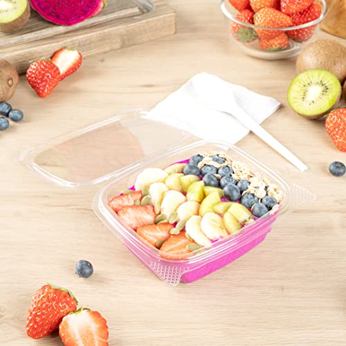 Restaurantware Thermo Tek 12 Ounce Deli Food Containers 100 Anti-Fog Hinged Lid Containers - Freezable Rectangle Clear Plastic To Go Food Containers Disposable - size: 12 oz