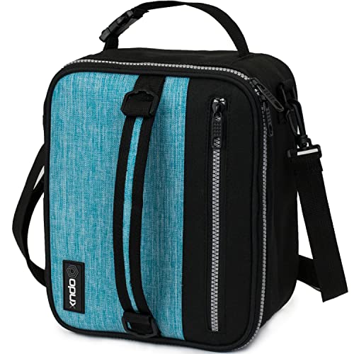 opux Insulated Lunch Box for Men Women Adult, Compact Lunch Bag for Kids Boy Girl Teen, Soft Lunch Cooler Bag for Work School, Leakproof Lunchbox Lunch Pail with Clip-on Buckle, Heather Sea Blue - color: Heather Sea Blue