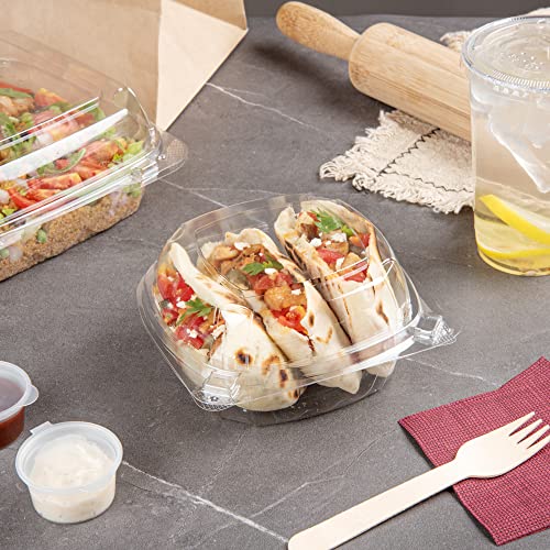 Restaurantware Thermo Tek 18.6 Ounce Clamshell Containers 100 Anti-Fog To Go Food Containers - Freezable Rectangle Clear Plastic Food Packaging Containers Disposable - size: 19 oz