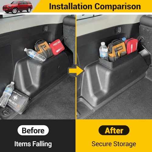 Rear Trunk Organizer for 2010-2024 Toyota 4Runner 5-Seat 2nd Row Accessories, Storage Bin Trunk Side Storage Box Cargo Tray for 10-24 4 Runner(Upper Side,Not for 7-Seat) - color: 10-24 4Runner 5-Seat(2pcs Upper)