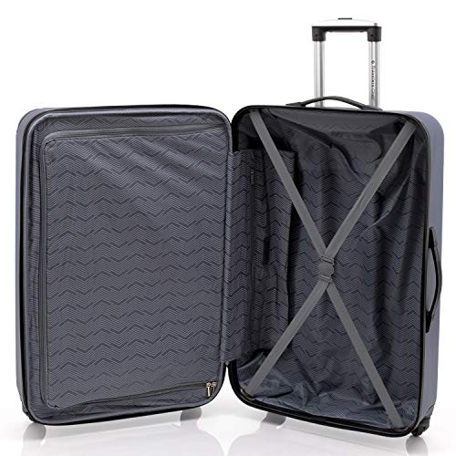 Travelers Club Chicago Hardside Expandable Spinner Luggages, Navy Blue, 5 Piece Set, TCL-77995-410 - color: Navy Blue, size: 5 Piece Set