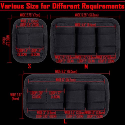 3 Piece EDC Elastic Bag Insert Pouch Panel Hook Backed Accessories Holder, Tactical Backpack Insert Modular Organizers and Storage Pouch - color: Black