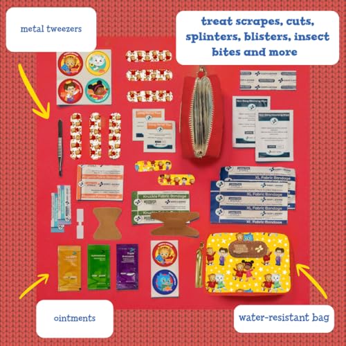 KeepGoing Daniel Tiger’s Small Travel First Aid Kit Kids – 60 Pc. Mini First Aid Kit for Purse, Diaper Bag, & Backpack with Latex-Free Bandages – 4 Oz., & 4.5 x 3.5 x 2 in, TSA-Approved - style: Mini Play date