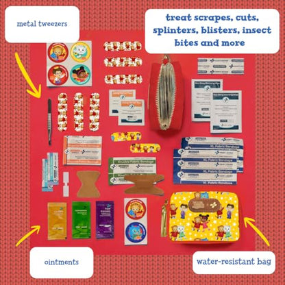 KeepGoing Daniel Tiger’s Small Travel First Aid Kit Kids – 60 Pc. Mini First Aid Kit for Purse, Diaper Bag, & Backpack with Latex-Free Bandages – 4 Oz., & 4.5 x 3.5 x 2 in, TSA-Approved - style: Mini Play date