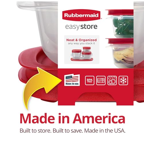 Rubbermaid 7.81- and 14.66-Cup EasyStore Square Containers, 2 Pack, Food Storage Containers, Food Storage Containers with Lids - size: 4-Piece