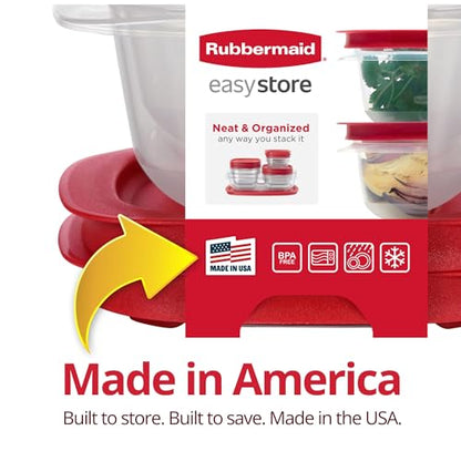Rubbermaid 7.81- and 14.66-Cup EasyStore Square Containers, 2 Pack, Food Storage Containers, Food Storage Containers with Lids - size: 4-Piece