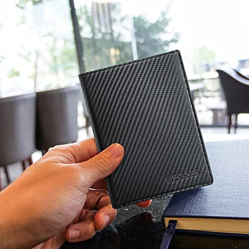 Polare Luxury RFID Blocking Leather Passport Holder Travel Wallet For Men and Women (Carbon Black) - color: Carbon Black