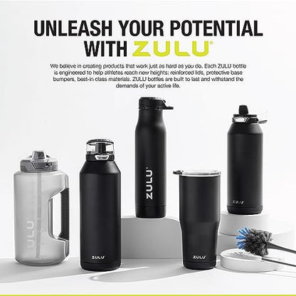 ZULU Ace 24oz Stainless Steel Water Bottle with Chug Spout and Removable Base | Vacuum Insulated Reusable Bottle with Leak Proof Lid for School, Gym, and Travel, Bike Cage Compatible, Gift Ready, Pink - color: Pink Cashmere