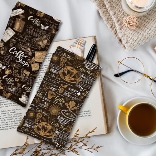 Eyeglasses Sunglasses Case PU Soft Squeeze Top Glasses Pouch for Women Men,Animal Pattern Portable Anti Scratch - color: Brown-coffee