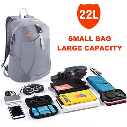 sinotron 22L Lightweight Packable Hiking Backpack, Small Hiking Backpack Day Pack for Women Men Travel Camping Vacation - color: Grey