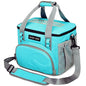 SUNNY BIRD 12L Large Insulated Lunch Bag, Leakproof and Foldable Lunch Cooler Box for Women Adult and Men, Fits 18 Cans (Aqua Blue 01) - color: Aqua Blue 01