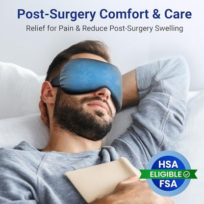 Cooling Eye Mask for Dark Circles Puffiness - Fsa Eligible Items Hsa, Cold Compress for Puffy Eyes Migraines Headache Sleeping After Surgery, Gentle Weighted Travel Essentials Gel Ice Pack (Black) - color: Black