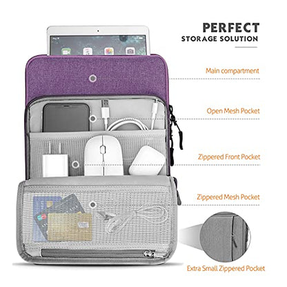 MoKo 9-11 Inch Tablet Sleeve Bag Carrying Case with Storage Pockets Fits New 11-inch iPad Air M4 2026/iPad Pro M5, iPad Pro/A16 11, iPad Air 5/4th 10.9, iPad 9/8th 10.2, Tab S8/S9 11, Purple - color: Purple, size: 9-11 Inch