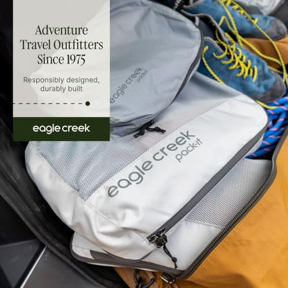 Eagle Creek Pack-It Reveal Cube Set - Packing Cubes for Compartmentalizing Luggage - Durable - Ultra-Lightweight - Water-Resistant - Easy Grab Zipper Pull - Mesh Windows - Storm Grey - XS/S/M - color: Storm Grey