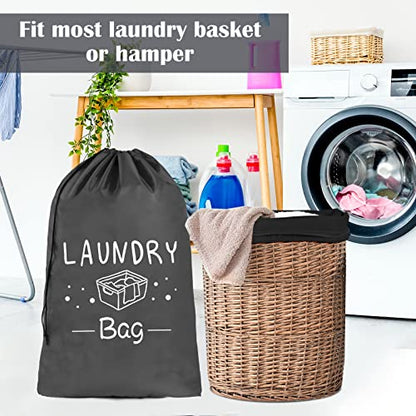 Sylfairy 2 Pack Extra Large Travel Laundry Bag, Dirty Clothes Organizer with Drawstring,Heavy Duty Travel Laundry Bags,Easy Fit a Laundry Hamper Travel Essentials (Black+Grey, 24" x 36") - color: Black+Grey