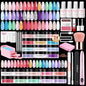 AzureBeauty Dip Powder Nail Kit with Electric Nail Drill 24 Colors Spring Summer Macarons Purple Pink Nail Starter Kit with Dip Liquids Base Top Coat Activator Portable French Art Essential Easter Set - color: Macaron Pastel Pink Purple