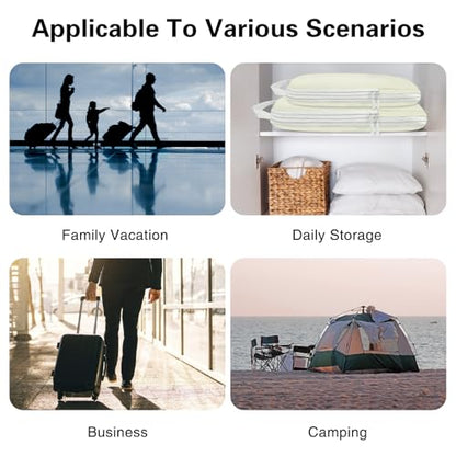 Compression Packing Cubes for Travel,Waterproof Packing Compression Cubes for Travel Packing Organizers,Luggage Cubes for Packing,Ultralight Expandable Packing Cubes Compression (Beige 9 Pack)