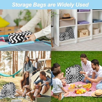 Geometrical abstract Compression Packing Set (7 Piece) - Quick-Dry Organizer Cubes Packing - Travel Essential Bag for Clothes Shoes Cosmetics Toiletry - color: Black-12