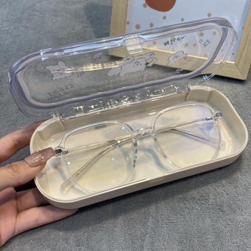 Cute hard shell bow glasses case cat transparent glasses case sunglasses glasses Size is 6.9 x 3.2 x 1.2inches - color: Case - Dog