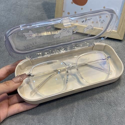Cute hard shell bow glasses case cat transparent glasses case sunglasses glasses Size is 6.9 x 3.2 x 1.2inches - color: Case - Dog