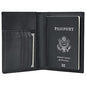 Polare Men's Slim RFID Blocking Leather Passport Holder Travel Bifold Wallet (Black) - color: Black
