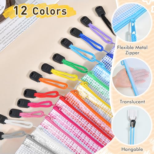 42pcs Mesh Zipper Pouch Bags, 8 Sizes Plastic Zippered Storage Bags for Organizing, Clear Pouches with Zipper, Waterproof Mesh Pouch for Office School Supplies, Home Organize, Travel Storage - style: 42pcs