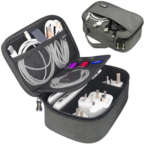 sisma Travel Electronics Organizer Small Carrying Case for Cables Phone Chargers USB Plugs Power Cords Earbuds Adapter Tech Accessories Pouch -Special Edition - color: Starlight Special Edition