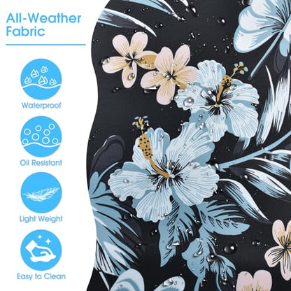 Becokan Beach Bags for Women Large Beach Tote Bag with Zipper Pockets Beach Bag Waterproof Sandproof Travel Nurse Tote Bag - color: Black Flowers