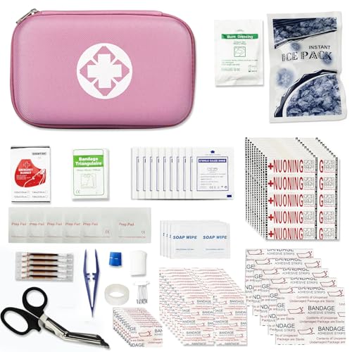 Small-Waterproof Car First-Aid Kit Emergency-Kit - Pink 273Piece Camping Equipment for Camping Hiking Home Travel YIDERBO - style: Pink-273Pcs