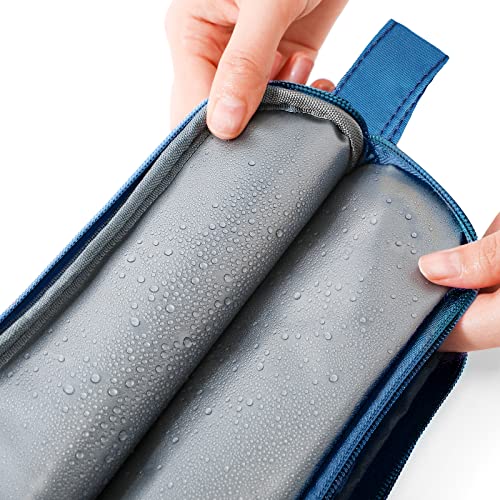 Kids Toiletry Bag for Boys, Travel Toiletry Bag for Little Young Boys Waterproof Hanging Wash Bag Toddler Traveling Toiletries, Shark Blue - color: Shark Blue
