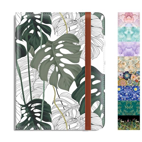 Rimilak Passport Holder, RFID Blocking Passport Cover Wallet Travel Essentials, Leather Travel Air Ticket Documents Organizer Protector for Women and Men, Tropical Plants - color: Tropical Plants