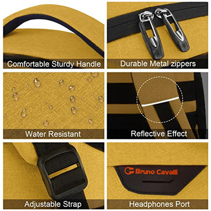 Volher Laptop Backpack,Business Travel Anti Theft Slim Durable Laptops Backpack,Water Resistant College Computer Bag for Women & Men Fits 15.6 Inch Laptop and Notebook-Yellow - color: Yellow, size: 15.6 Inch, style: Laptop