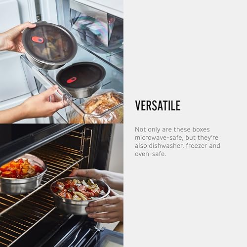BLACK + BLUM Lunch Bowl - Reusable Meal Prep Containers for Picnic & Camping - Microwavable Stainless Steel Lunch & Dinner Food Storage Box with Leak Proof Lid - Dishwasher & Oven Safe - Medium 32oz - size: Large Bowl (950ml)