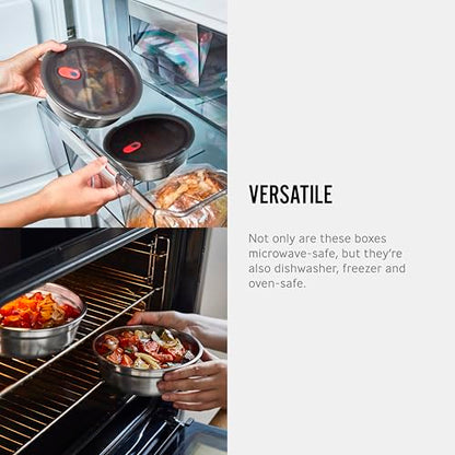 BLACK + BLUM Lunch Bowl - Reusable Meal Prep Containers for Picnic & Camping - Microwavable Stainless Steel Lunch & Dinner Food Storage Box with Leak Proof Lid - Dishwasher & Oven Safe - Medium 32oz - size: Large Bowl (950ml)
