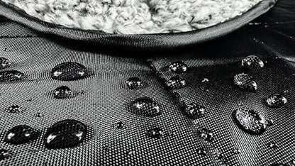 DOWN UNDER OUTDOORS Large Waterproof Windproof Extra Thick 350 GSM Quilted Fleece, or Sherpa Stadium Blanket - color: Black/Heather Grey