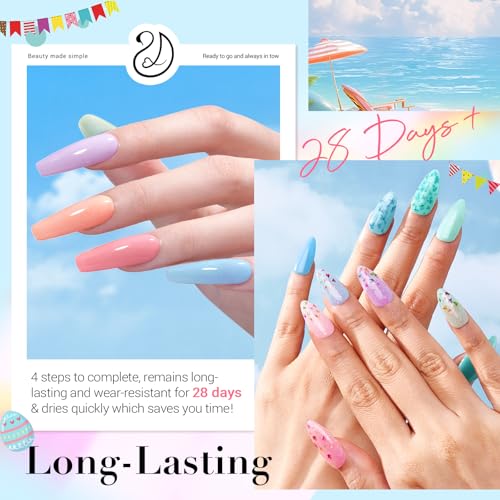 AzureBeauty Dip Powder Nail Kit with Electric Nail Drill 24 Colors Spring Summer Macarons Purple Pink Nail Starter Kit with Dip Liquids Base Top Coat Activator Portable French Art Essential Easter Set - color: Macaron Pastel Pink Purple
