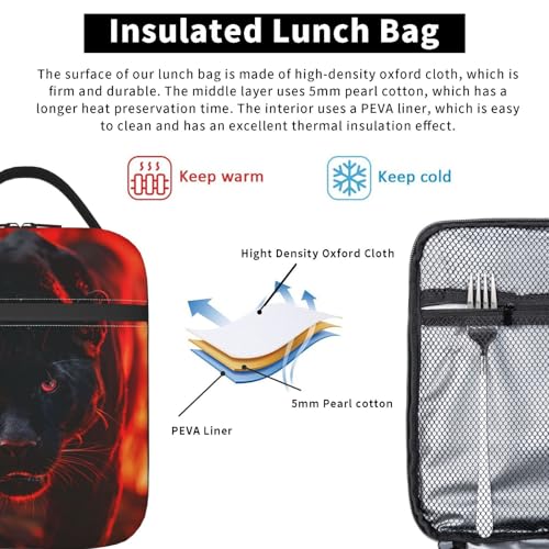 Insulated Lunch Box for Kids Boys Girls, Reusable Lunch Bag for School, Office, Work, Picnic, Travel, Black Panther Lunch Box - color: lunch box 103