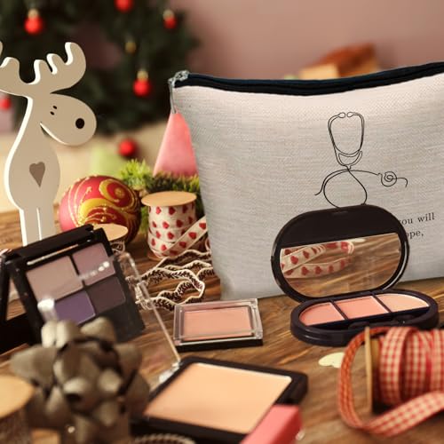 Nurse Makeup Bag, Future Nurse Doctor Gifts Cosmetic Bag Travel Toiletry Bag for Women, Medical Nursing School Gifts, Stethoscope Medical Zipper Makeup Pouch - color: Doctor