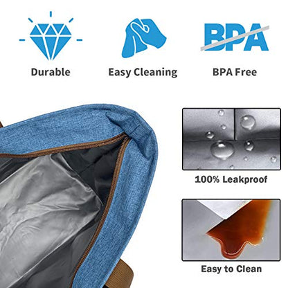 LHZK Jumbo Insulated Cooler Bag with Thermal Foam Insulation, Premium Leakproof Cooler Tote Bag with Zipper, Insulated Hot Cold Bag for Food Transport, Picnic, Travel, Beach (50L, Blue) - color: Blue
