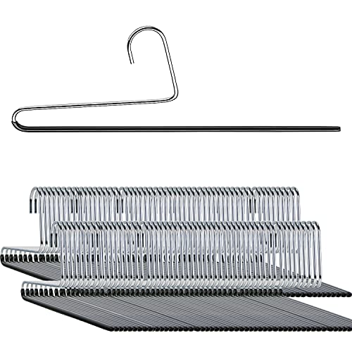 Mawa Trouser Series Open-Ended Single Rod Hanger, KH 35U, Non-Slip Pant/Trouser Hanger, Space Saving, Reverse Hook Version, Set of 160, Black - color: Black, size: Set of 160